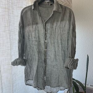 Vitamin A Playa Linen Boyfriend Shirt